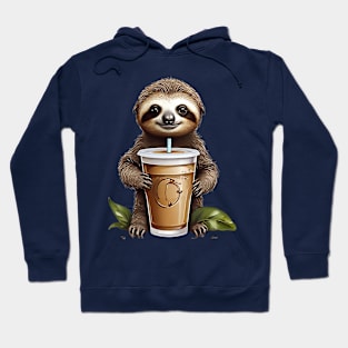 Iced Coffee and Cute Baby Sloth Hoodie